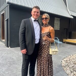 Brown Polka Dot Maxi Dress